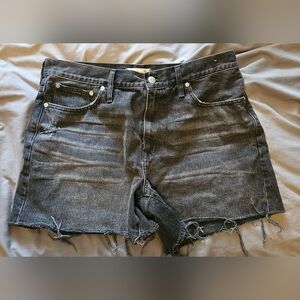 Madewell relaxed mid-length denim shorts black 31